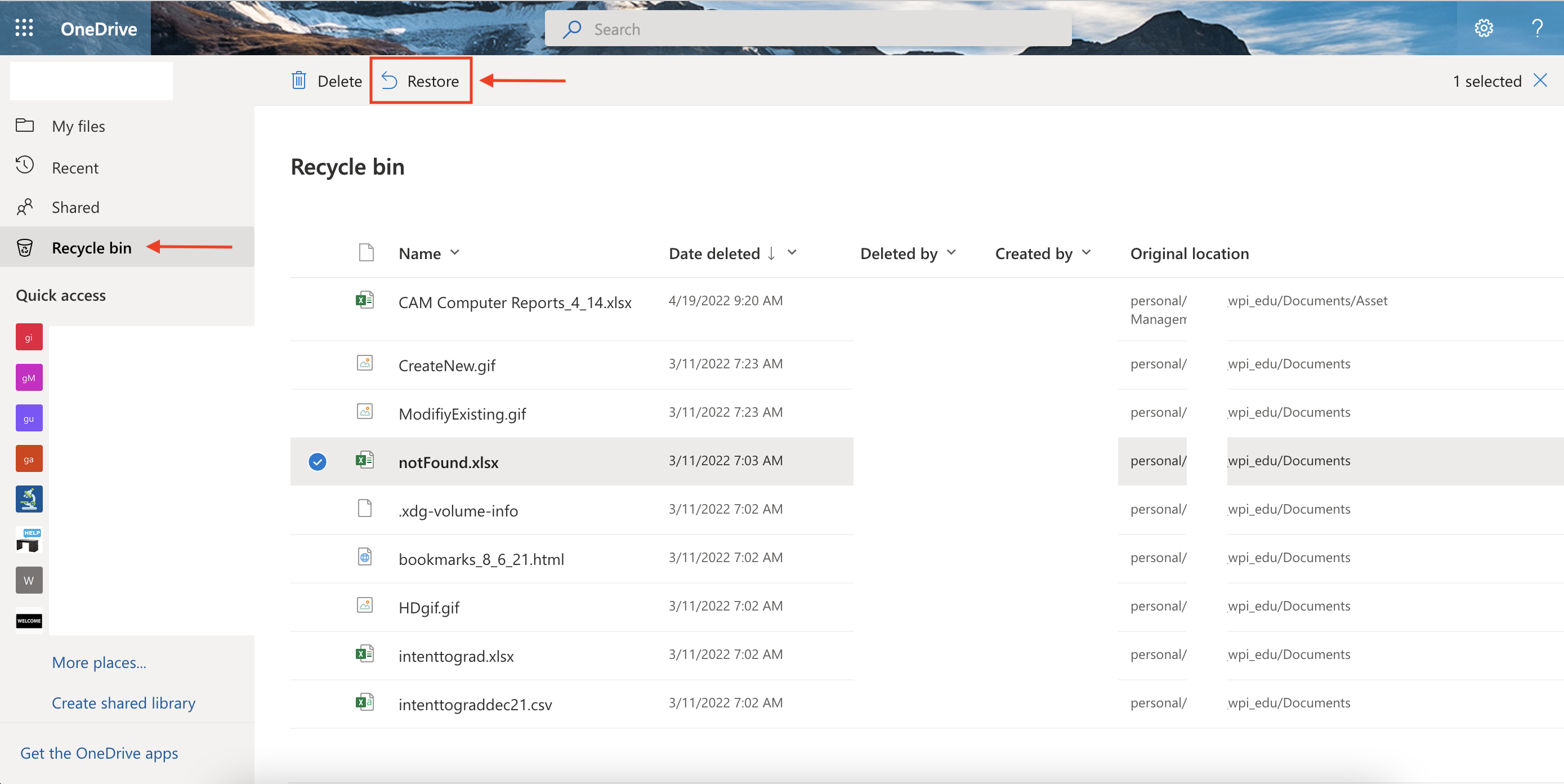 can microsoft recover deleted onedrive files